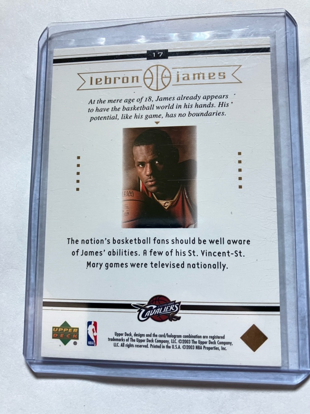 2003 Upper Deck LeBron James Cleveland Cavaliers Rookie Card NM+ - Picture 2 of 2